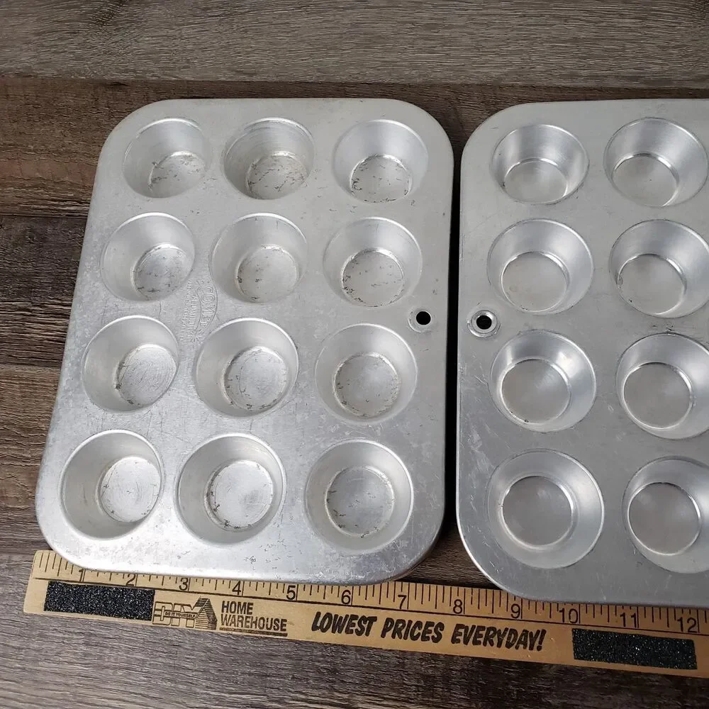Comet 12 Cup Aluminum Mini Muffin Tin Pan Cupcake Tassies Tarts VTG Bake